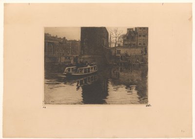 Gezicht op de overhaal bij de Montelbaanstoren in Amsterdam door Willem Witsen (signed by artist)