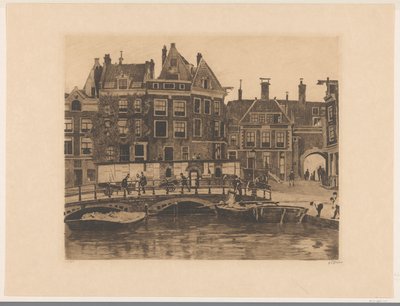 Gezicht op het Beurspleintje in Amsterdam door Willem Witsen (signed by artist)