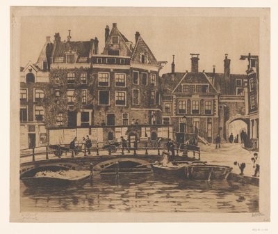 Gezicht op het Beurspleintje in Amsterdam door Willem Witsen (signed by artist)