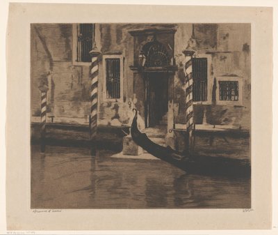 Gondel in het Canal Grande in Venetië door Willem Witsen (signed by artist)