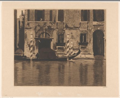 Gondel met opbouw in het Canal Grande in Venetië door Willem Witsen (signed by artist)
