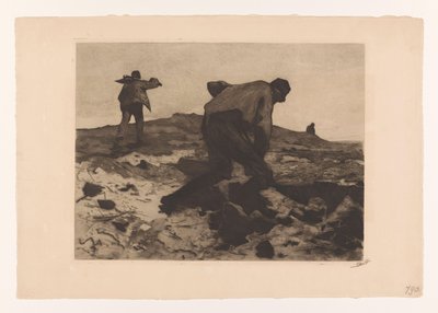 Landarbeiders op de heide door Willem Witsen (signed by artist)