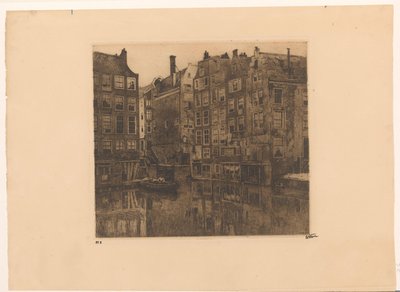 Oudezijds Voorburgwal en de Oudezijds Kolk in Amsterdam door Willem Witsen (signed by artist)