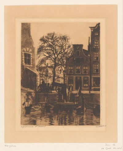 Overhaal bij de Montelbaanstoren in Amsterdam door Willem Witsen (signed by artist)