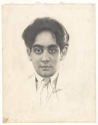 Portret van Karamjit Singh Sahib Bahadur, prins van Kapurthala door Willem Witsen (signed by artist)