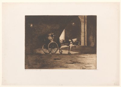Rijtuig onder de Waterloo Bridge in Londen door Willem Witsen (signed by artist)