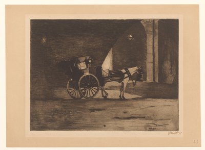 Rijtuig onder de Waterloo Bridge in Londen door Willem Witsen (signed by artist)