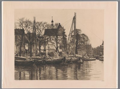 Sloop van een gebouw waar Binnenkant en Prins Hendrikkade samenkomen door Willem Witsen (signed by artist)