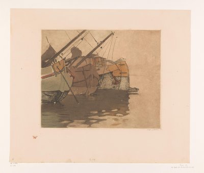 Turfschepen in het IJ door Willem Witsen (signed by artist)