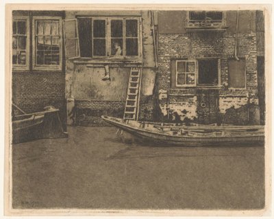 Achtergevels van de Voorstraat 463, 465 en 467 in Dordrecht door Willem Arnoldus Witsen