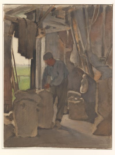 De molenaar, zakken vullend door Willem Arnoldus Witsen