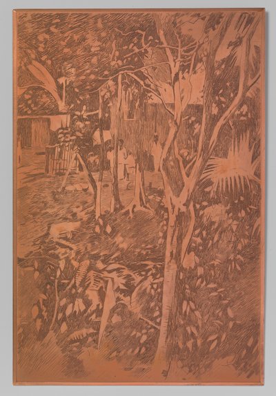Ansicht in der Kampong, Buitenzorg door Willem Witsen