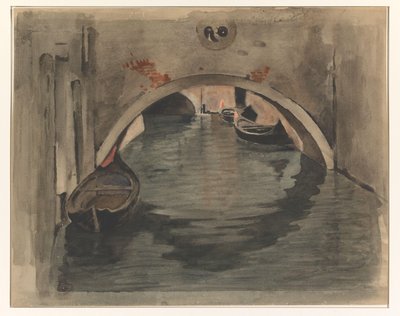 Gezicht onder een boogbrug te Venetië door Willem Arnoldus Witsen