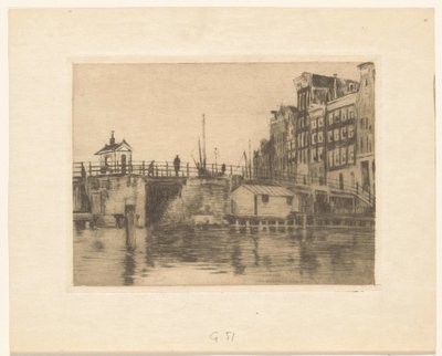 Gezicht op de Kraansluis in Amsterdam door Willem Arnoldus Witsen