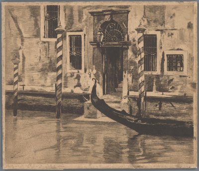Gondel komt aanvaren in het Canale Grande, Venetië door Willem Arnoldus Witsen