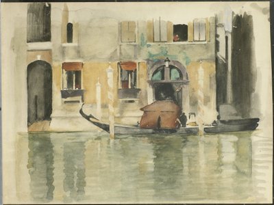 Gondel voor een Venetiaans huis door Willem Arnoldus Witsen