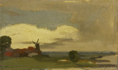 Landschap met de molen van Wijk bij Duurstede door Willem Arnoldus Witsen