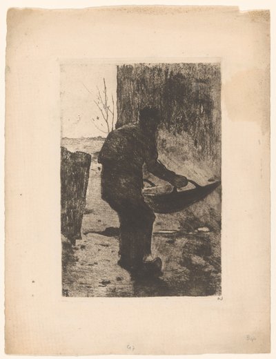 Man die aan het wannen is, ca. 1888 door Willem Arnoldus Witsen