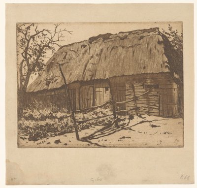 Schuur met hek in Brabant door Willem Arnoldus Witsen