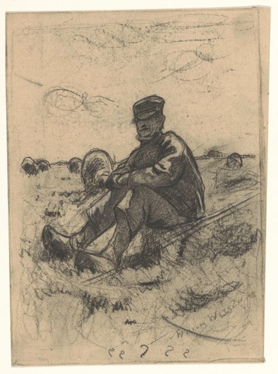 Zittende schaapherder door Willem Arnoldus Witsen