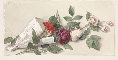 Boeket rozen en pelargonium door Willem de Famars Testas