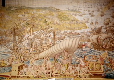 Verovering van Tunis door keizer Karel V: het beleg van Golette in 1535 (detail) door Willem de Pannemaker