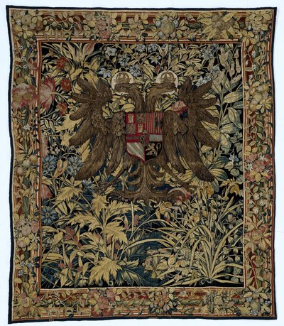 Wandtapijt met het wapen van keizer Karel V door Willem de Pannemaker