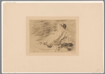 Liggende naakte vrouw door Willem de Zwart (signed by artist)