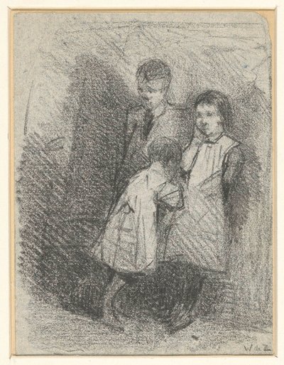 Groepje van drie kinderen door Willem de Zwart