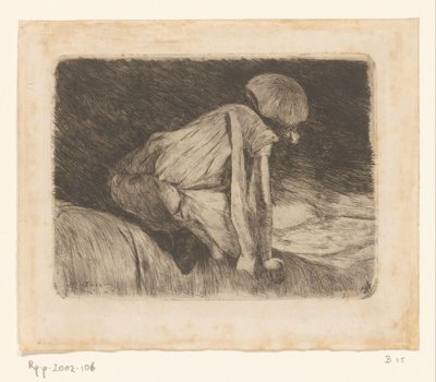 Lezend meisje (op de rug gezien) door Willem de Zwart