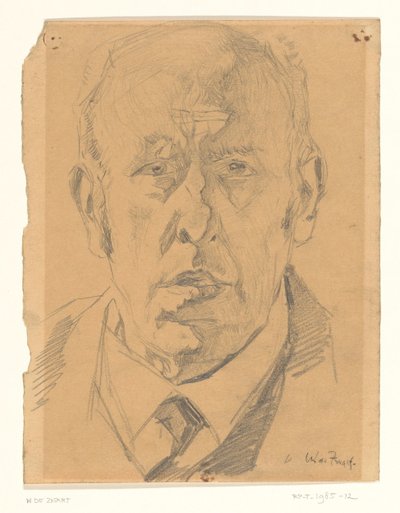 Portret van een man, van voren door Willem de Zwart
