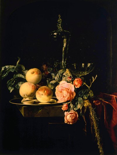Rozen en perziken door Willem van Aelst