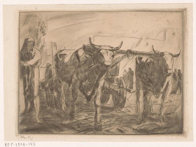 Ossewagen door Willem van Konijnenburg (signed by artist)