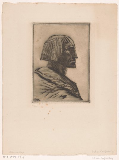 Portret van een Egyptische man door Willem van Konijnenburg (signed by artist)