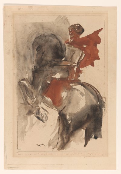 Ridder te paard door Willem van Konijnenburg (signed by artist)