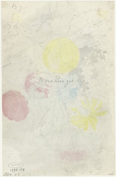 Schets van een boeket door Willem van Leen