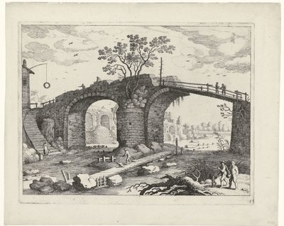 Brug over een rivier door Willem van Nieulandt (II)
