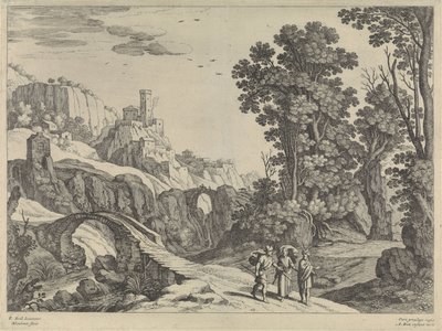 Landschap met de Emmaüsgangers door Willem van Nieulandt (II)