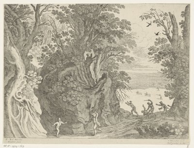 Landschap met een gewapende overval door Willem van Nieulandt (II)
