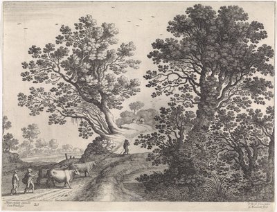Landschap met koeiendrijvers door Willem van Nieulandt (II)