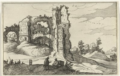 Ruïne met een poort door Willem van Nieulandt (II)