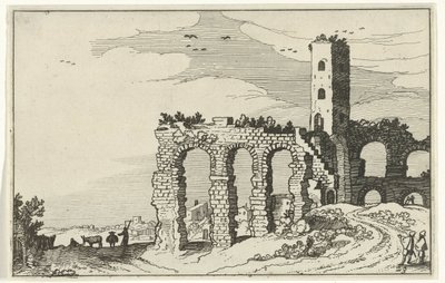 Ruïne van aquaduct door Willem van Nieulandt (II)