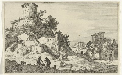 Ruïne van een toren door Willem van Nieulandt (II)