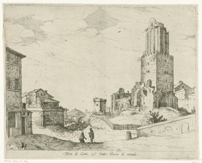 Torre delle Milizie en het Pantheon door Willem van Nieulandt (II)