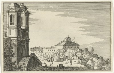 Trinità dei Monti in Rome door Willem van Nieulandt (II)