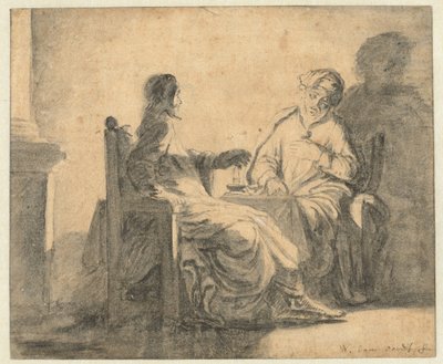 Christus en Nicodemus door Willem van Oordt