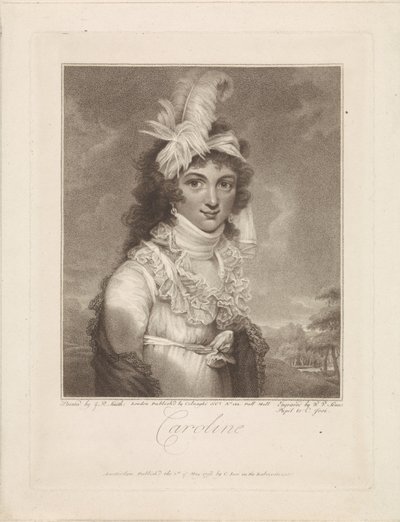 Portret van Caroline Amalia Elisabeth van Brunswijk-Wolfenbüttel door Willem van Senus