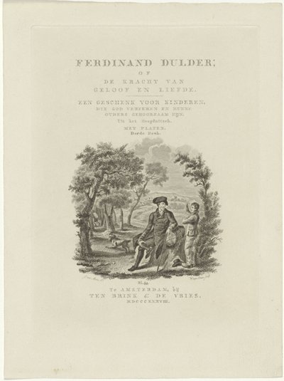 Zittende reiziger en een jongen in een landschap door Willem van Senus