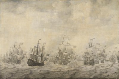 Episode uit de Vierdaagse Zeeslag, 11-14 juni 1666, van de Tweede Engels-Nederlandse Oorlog, 1665-67 door Willem van de Velde (I)