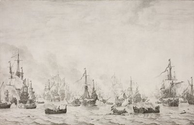 De Slag bij de Downs door Willem van de Velde (I)